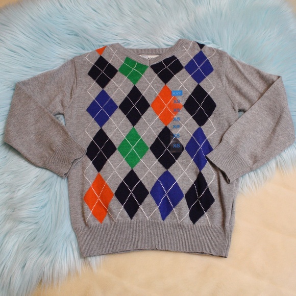 Place Boys Size 4 Gray Argyle Pullover Sweater NWT - Picture 5 of 8